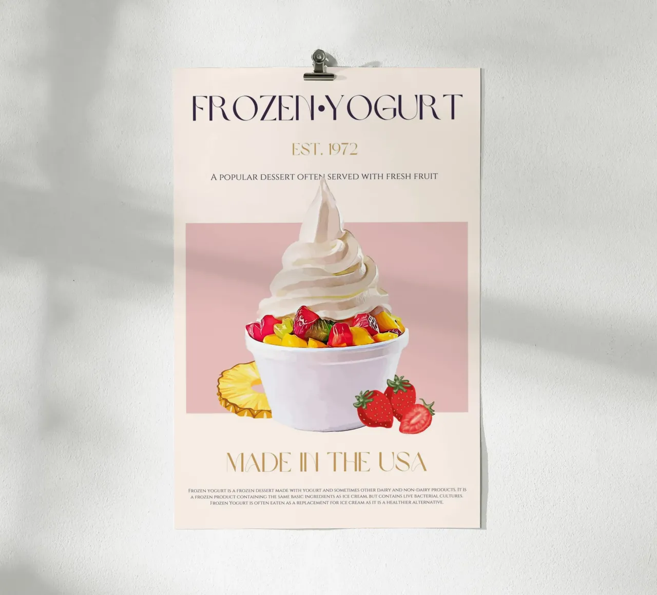 Stampa yogurt congelato poster con telaio in plastica da KOKRPrints