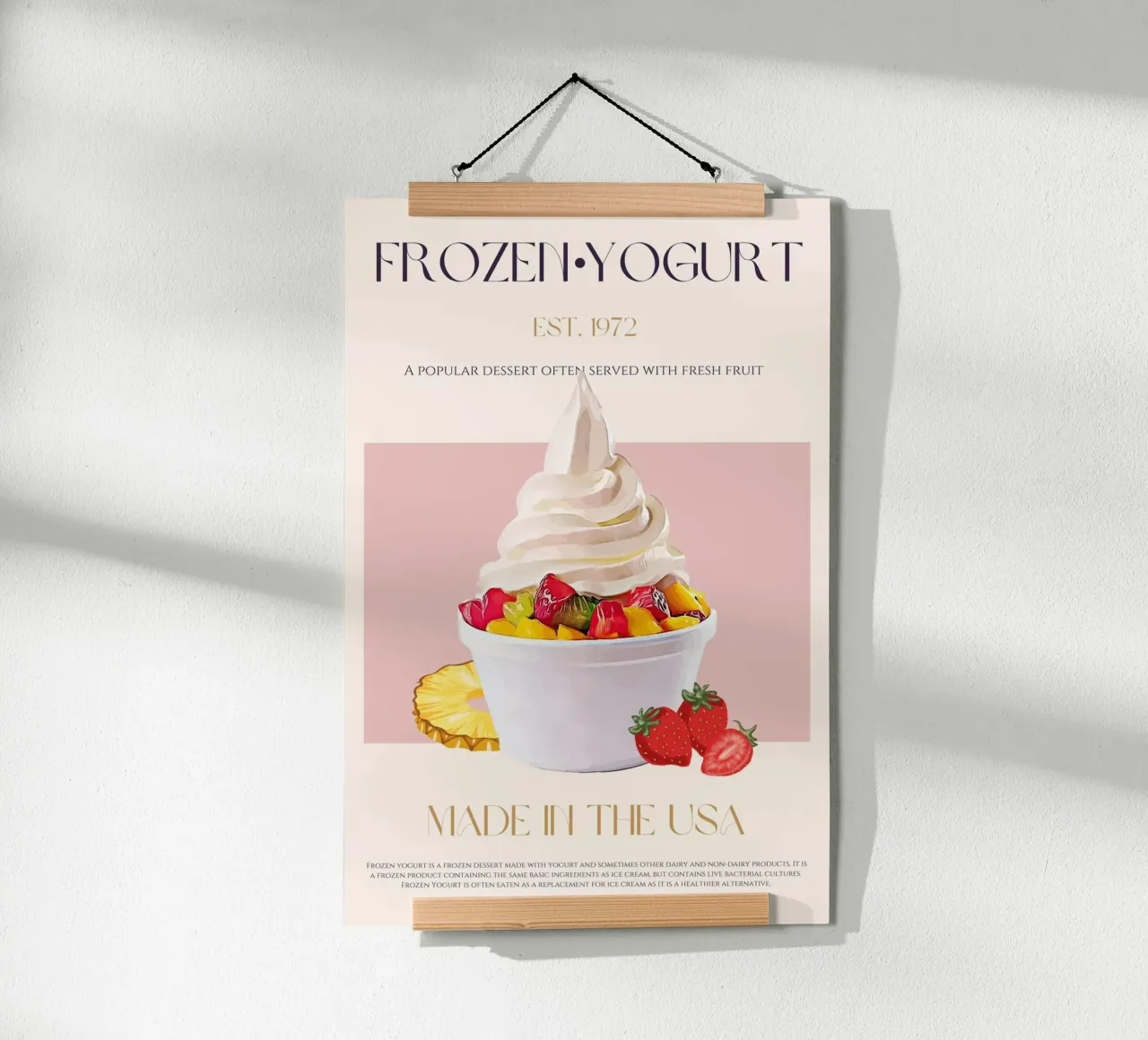Stampa yogurt congelato poster con telaio in plastica da KOKRPrints