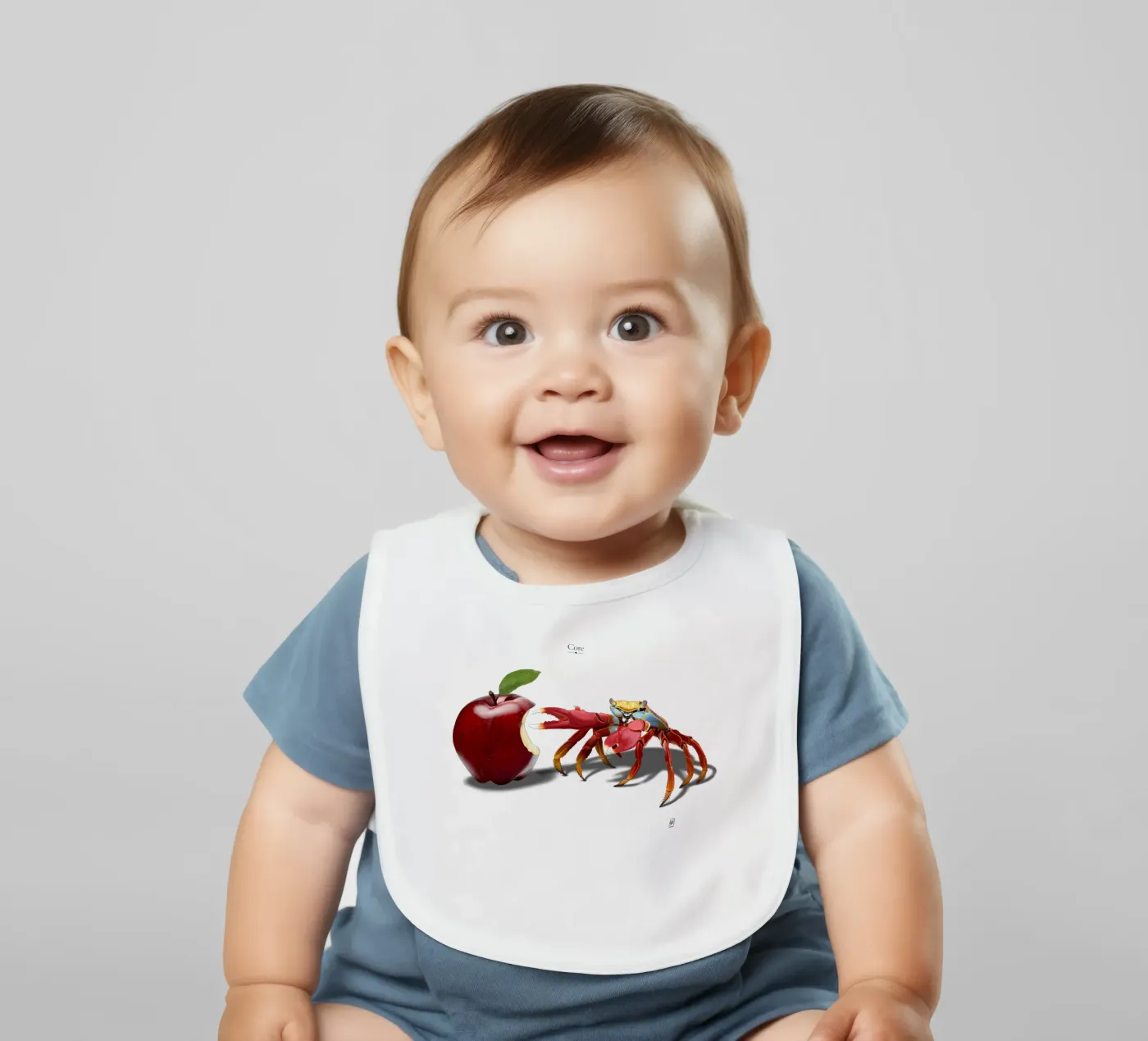 Core (Titled) baby bib by Rob Art | Illustration