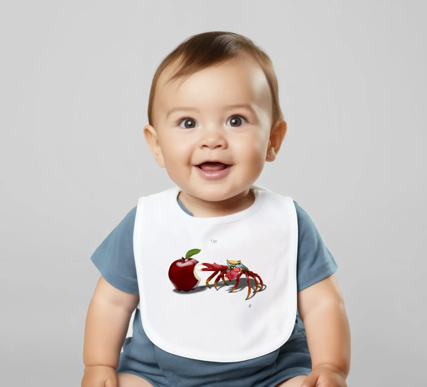 Core (Titled) baby bib by Rob Art | Illustration