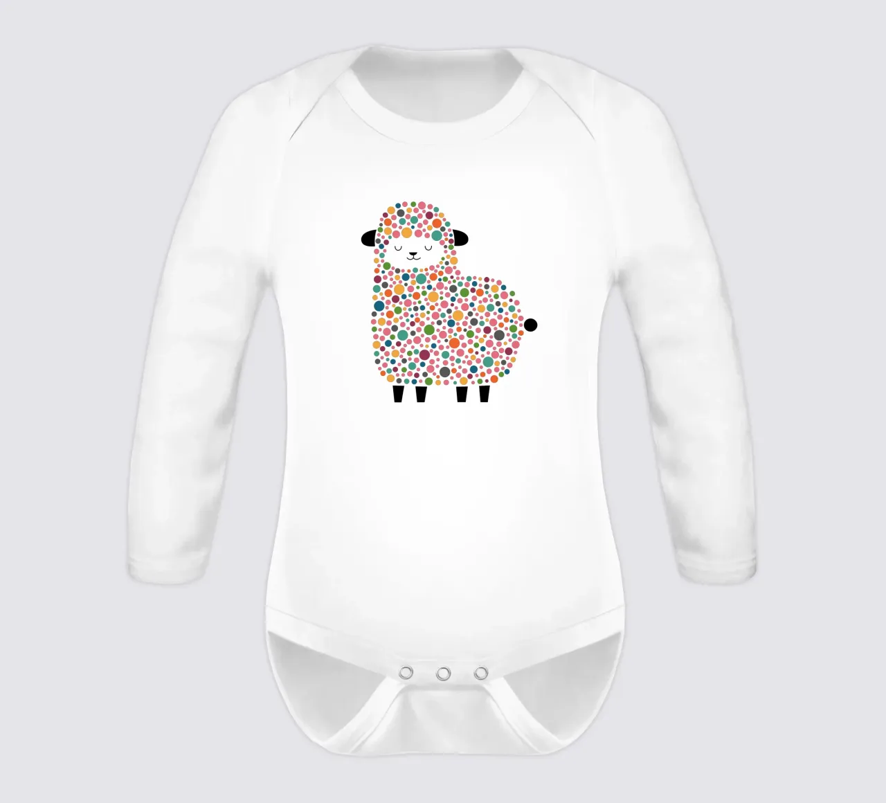 Bubble Sheep long-sleeve baby romper by Andy Westface