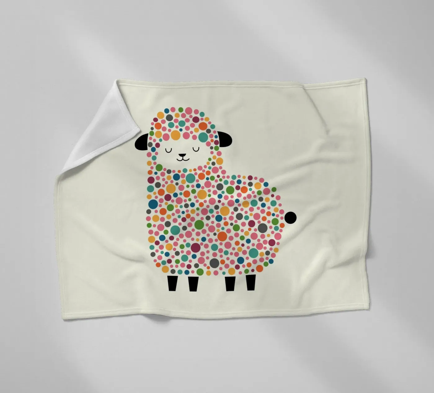 Bubble Sheep fleece blanket by Andy Westface