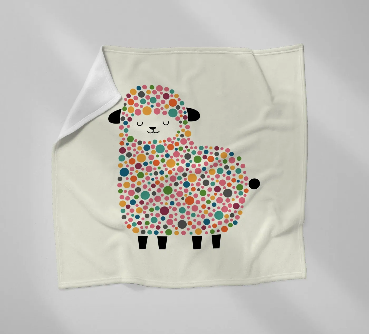 Bubble Sheep fleece blanket by Andy Westface