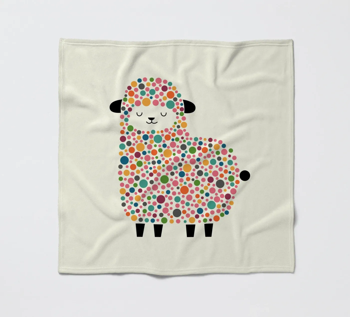Bubble Sheep fleece blanket by Andy Westface