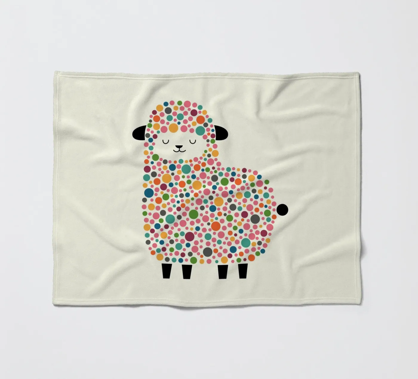 Bubble Sheep fleece blanket by Andy Westface