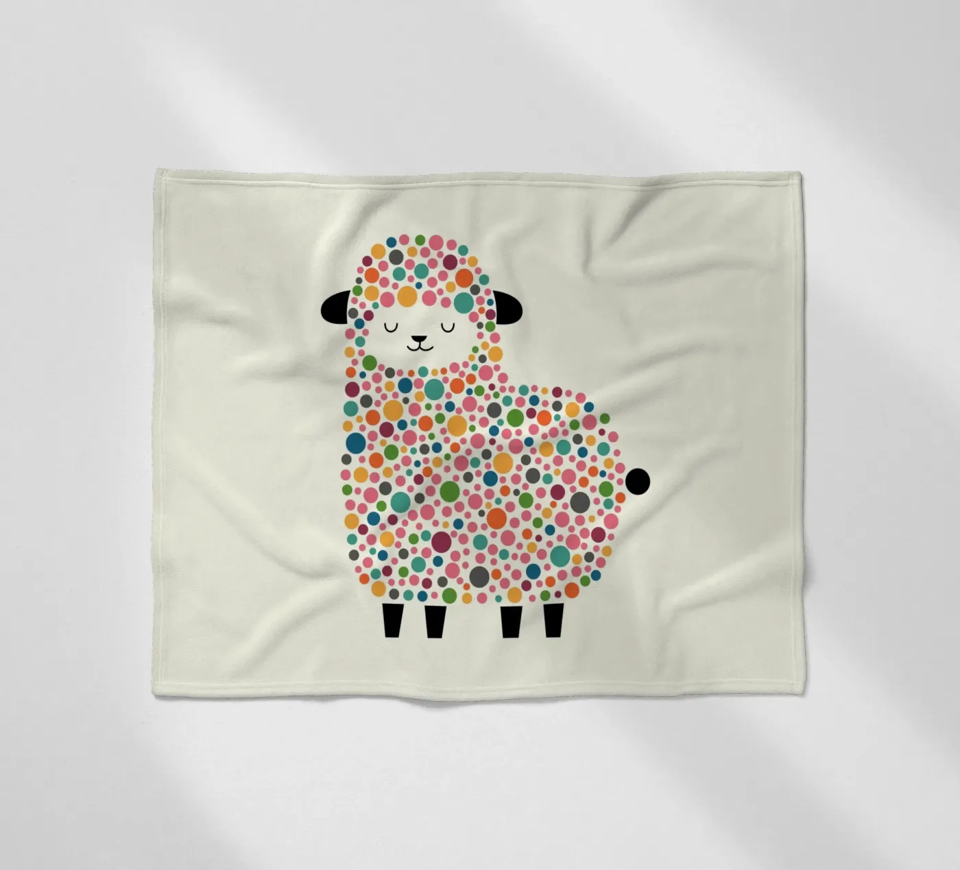Bubble Sheep fleece blanket by Andy Westface