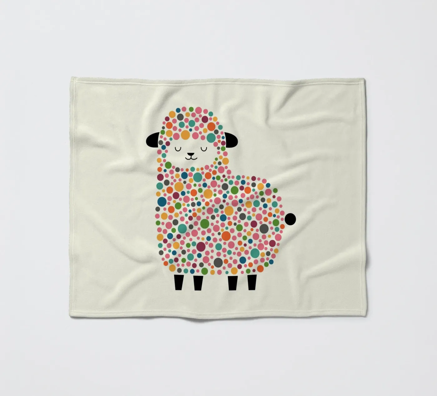 Bubble Sheep fleece blanket by Andy Westface