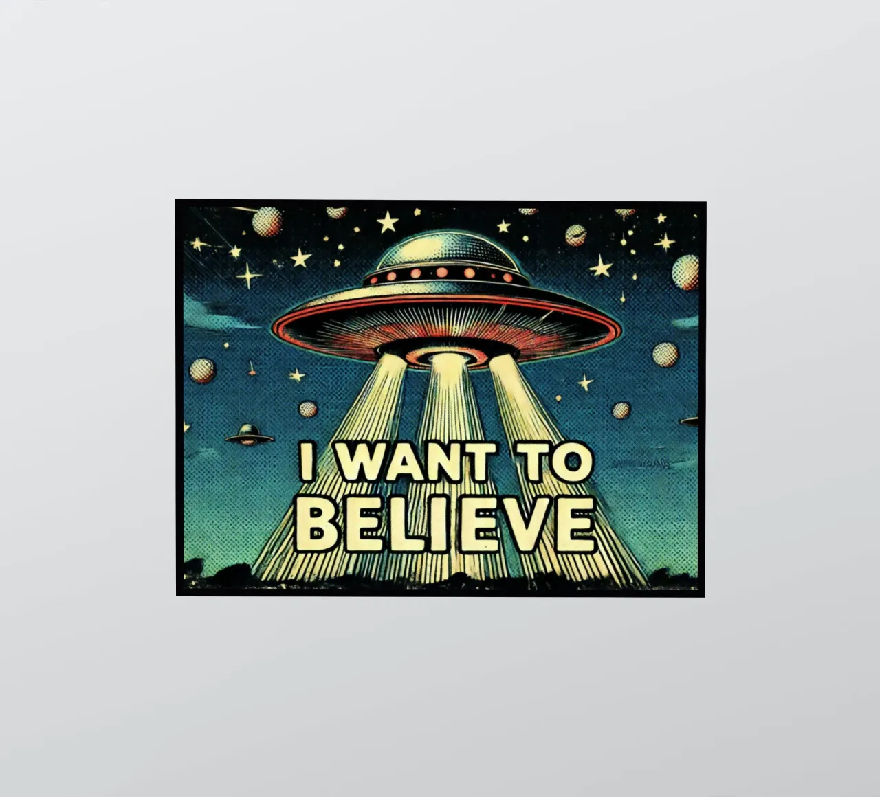 I want to believe - Vintage Posterdruck adesivo da posterprints-by-nomad