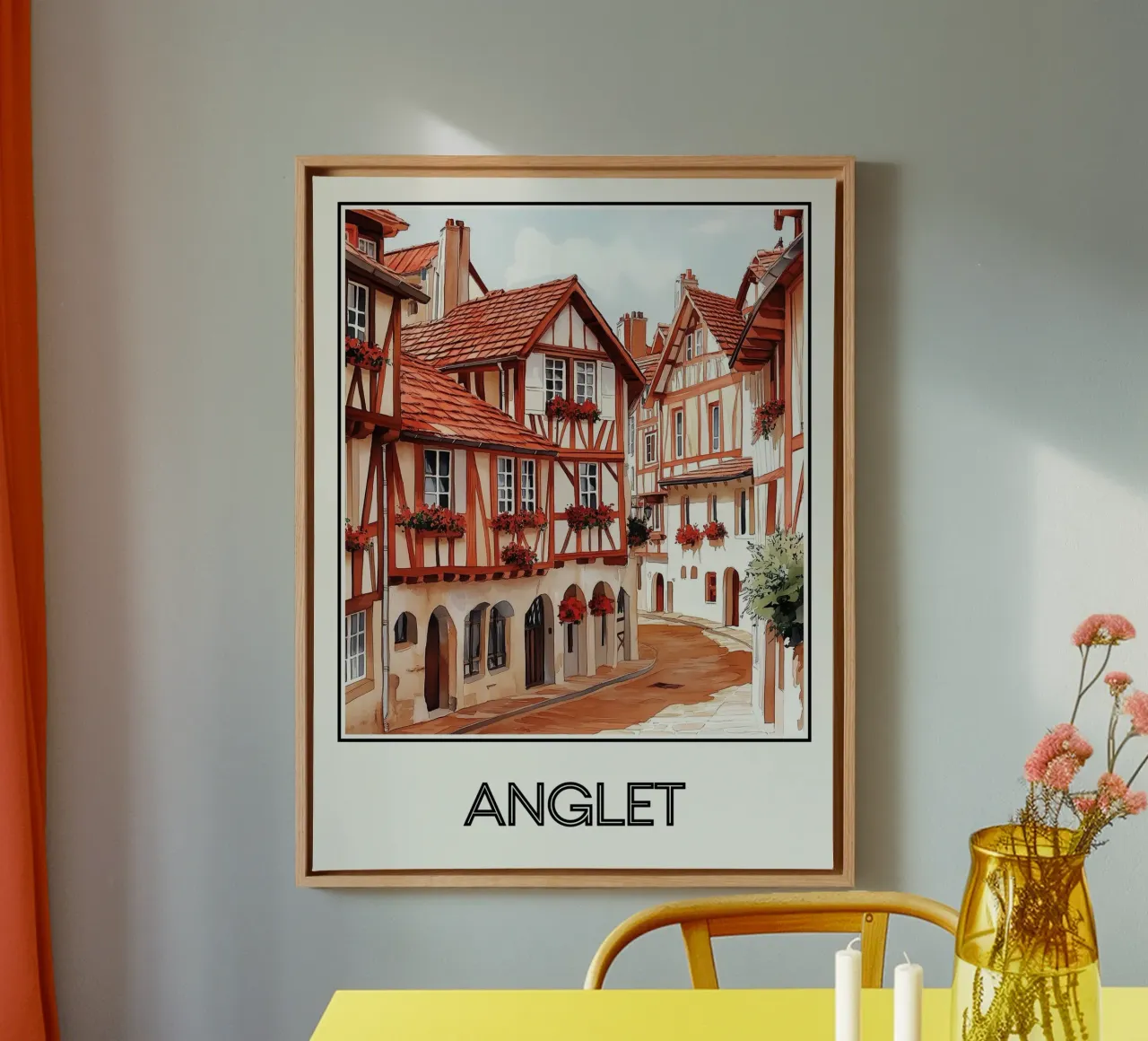 Anglet canvas met Baklijst van Frame the World