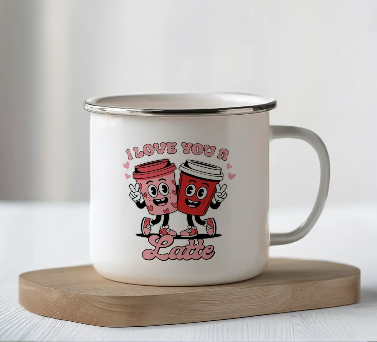 I love you a latte tazza in smalto da edsonramosart
