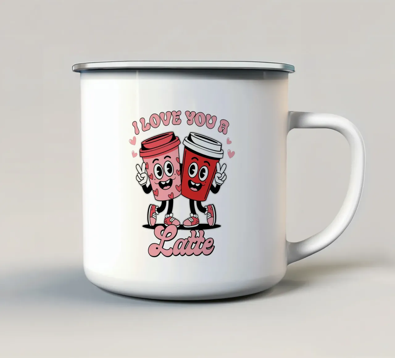 I love you a latte tazza in smalto da edsonramosart