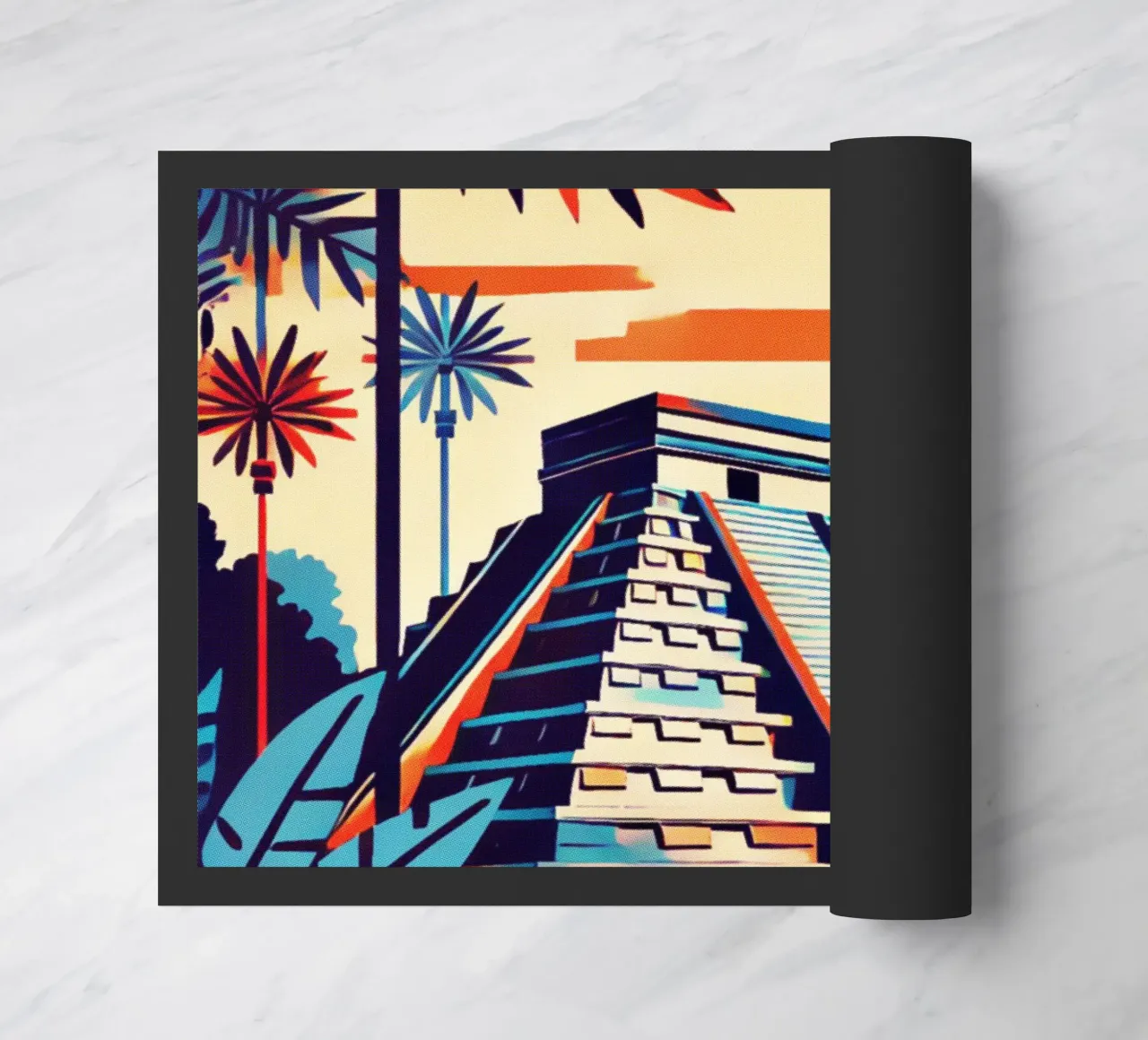 Tempio di Maya - Stampa poster d'epoca zerbino da posterprints-by-nomad