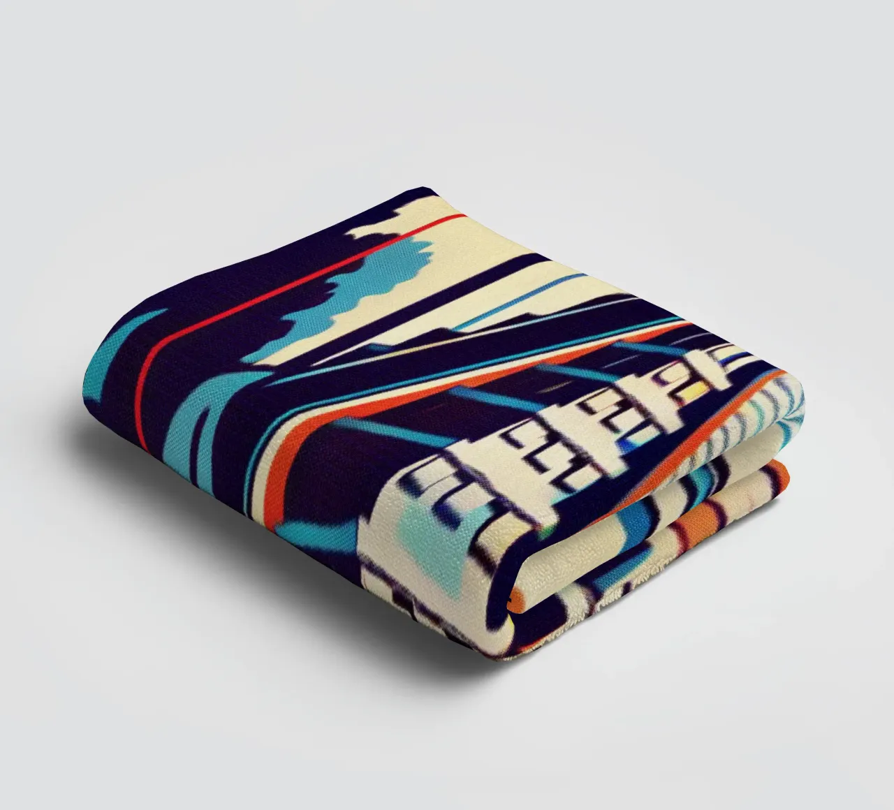 Maya-tempel - Vintage posterprint badhanddoek van posterprints-by-nomad