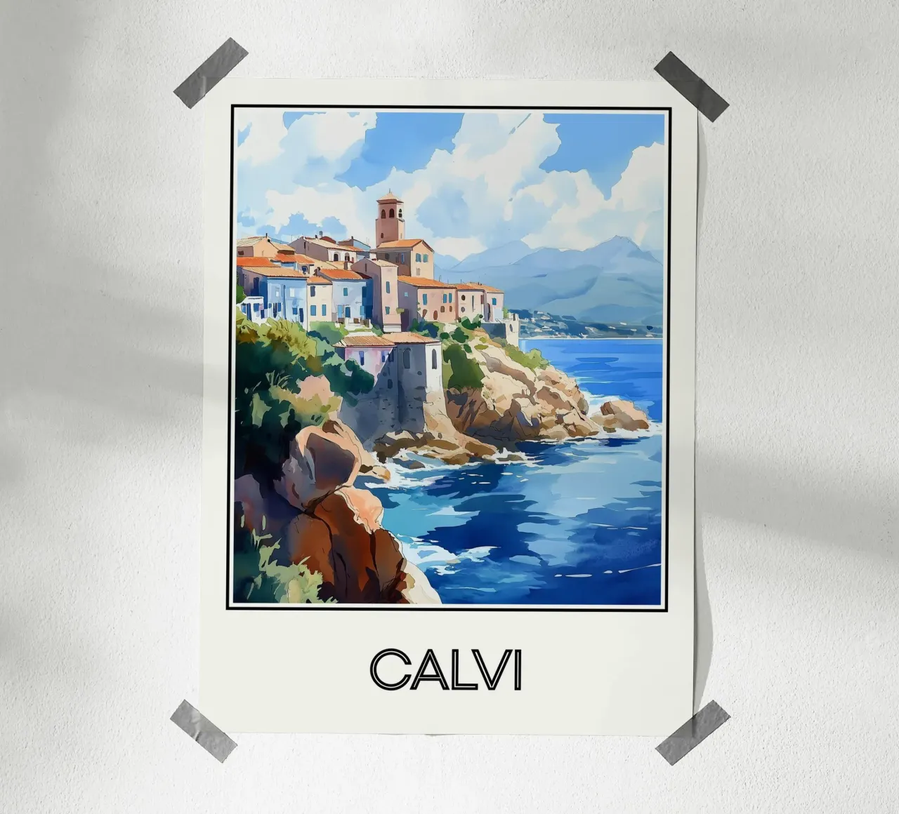 Calvi poster con telaio in plastica da Frame the World