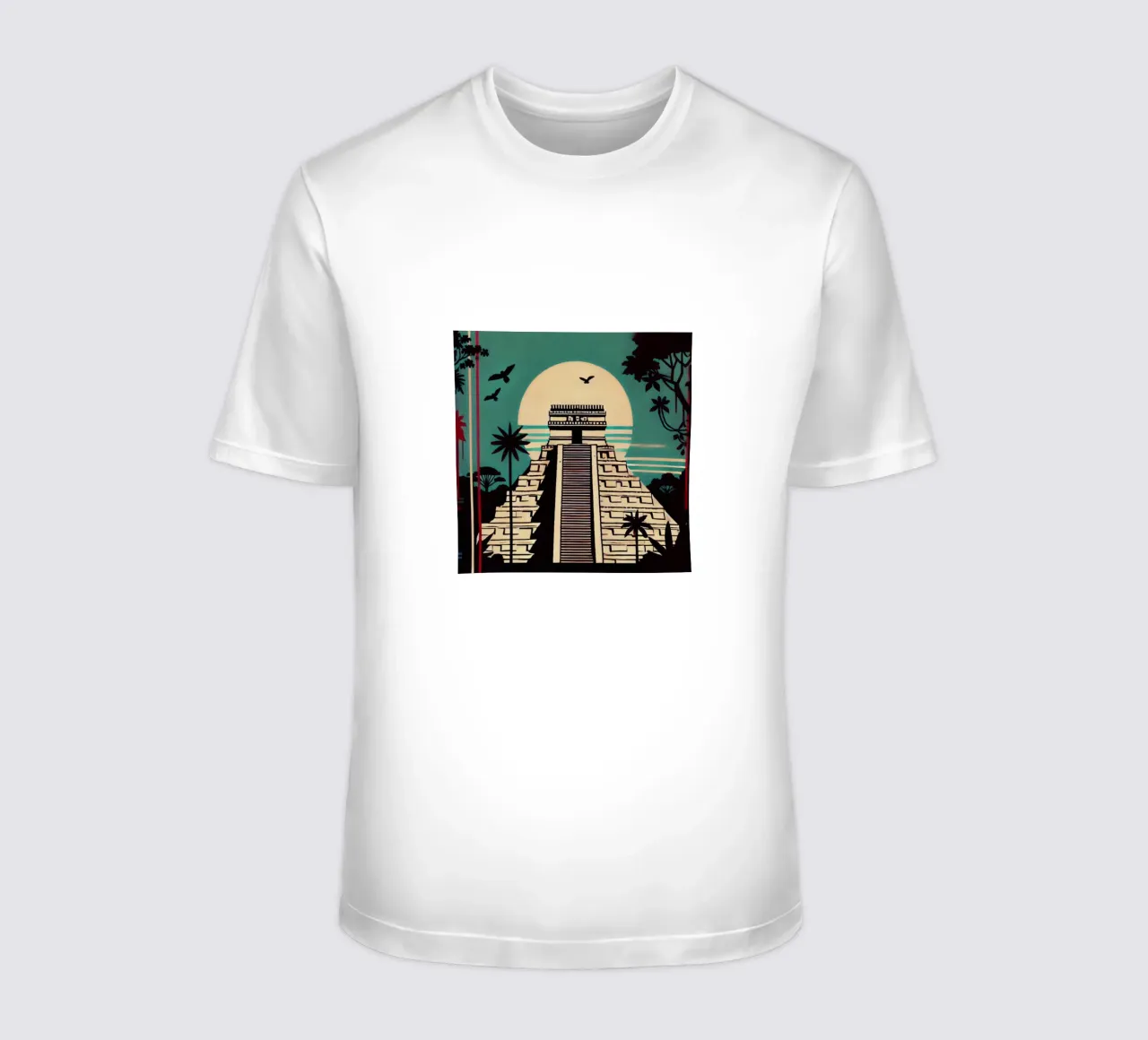 Tempio di Maya - Stampa poster d'epoca t-shirt da posterprints-by-nomad