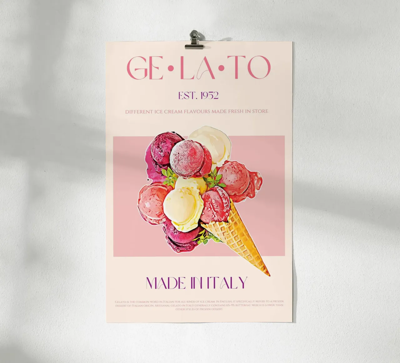 Ice Cream Print poster by KOKRPrints