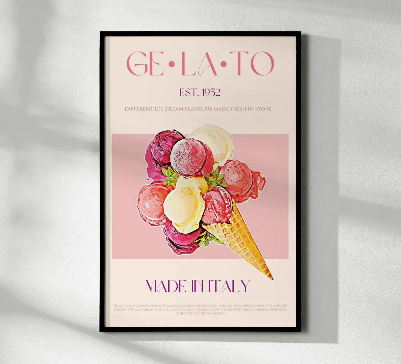 Ice Cream Print poster by KOKRPrints