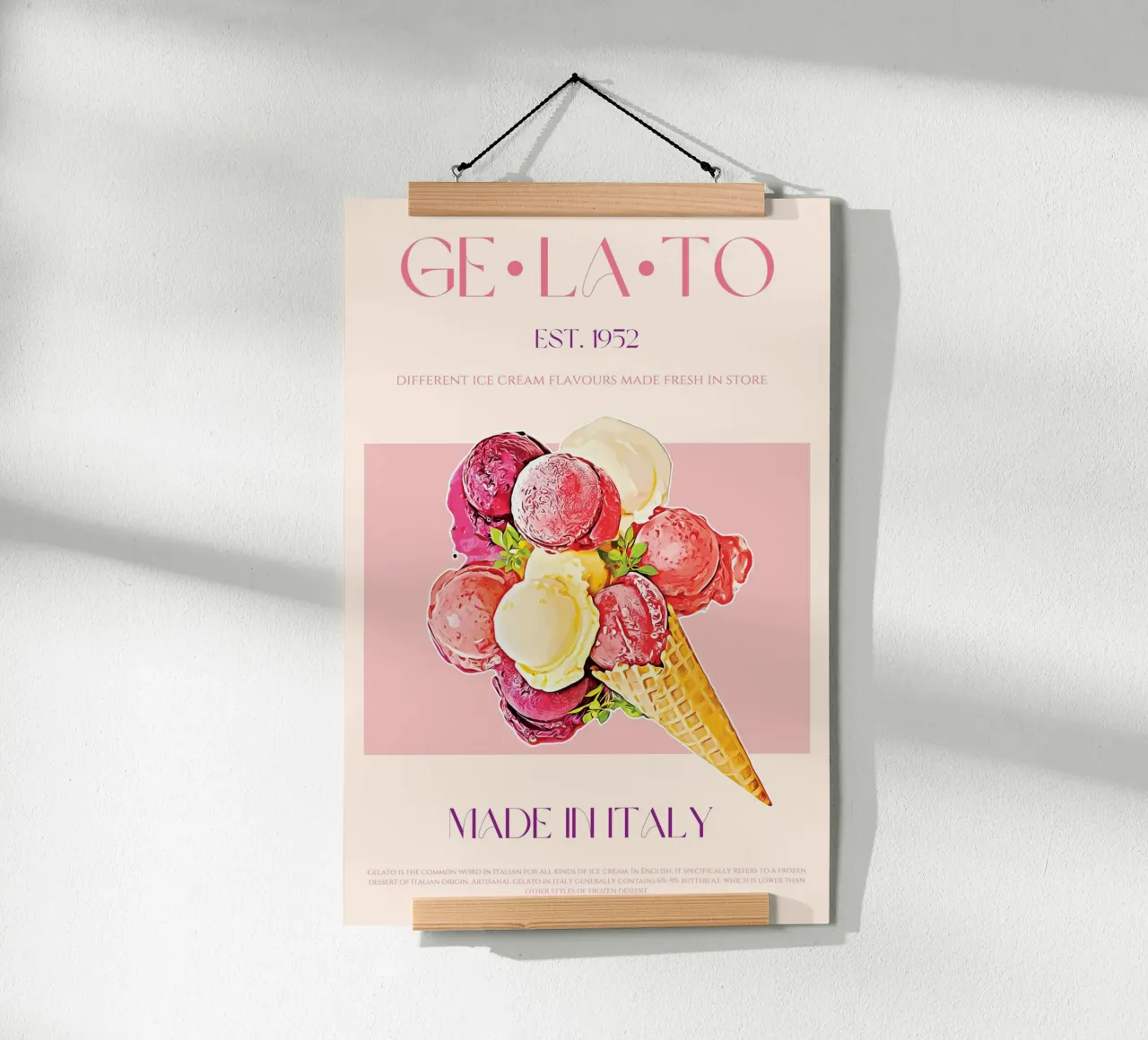 Ice Cream Print poster by KOKRPrints