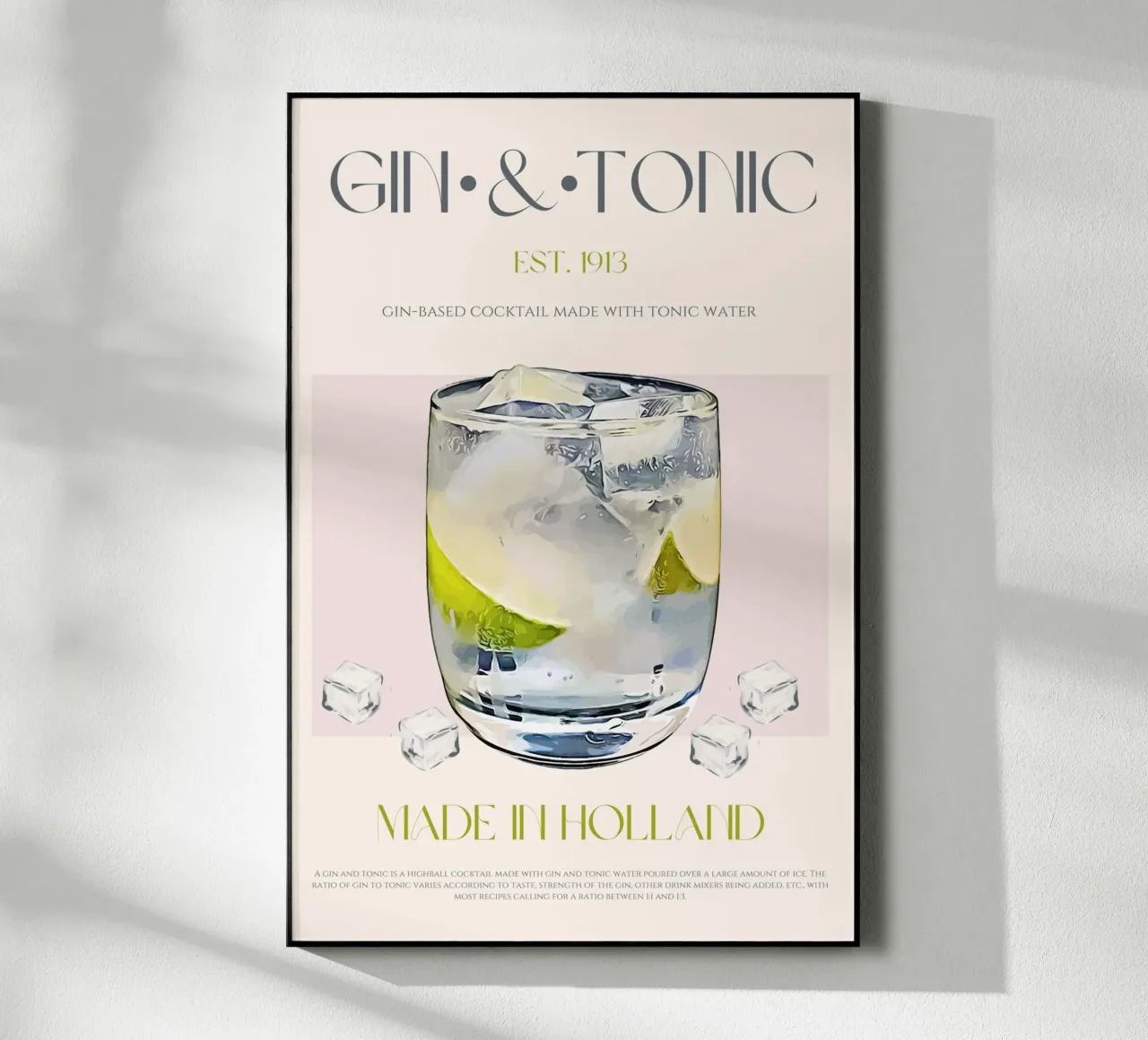 Gin & Tonic Cocktail Print acrylic glass by KOKRPrints