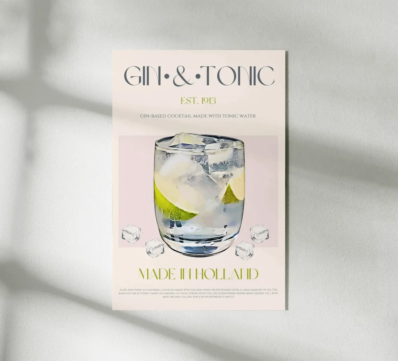 Gin & Tonic Cocktail Print acrylic glass by KOKRPrints