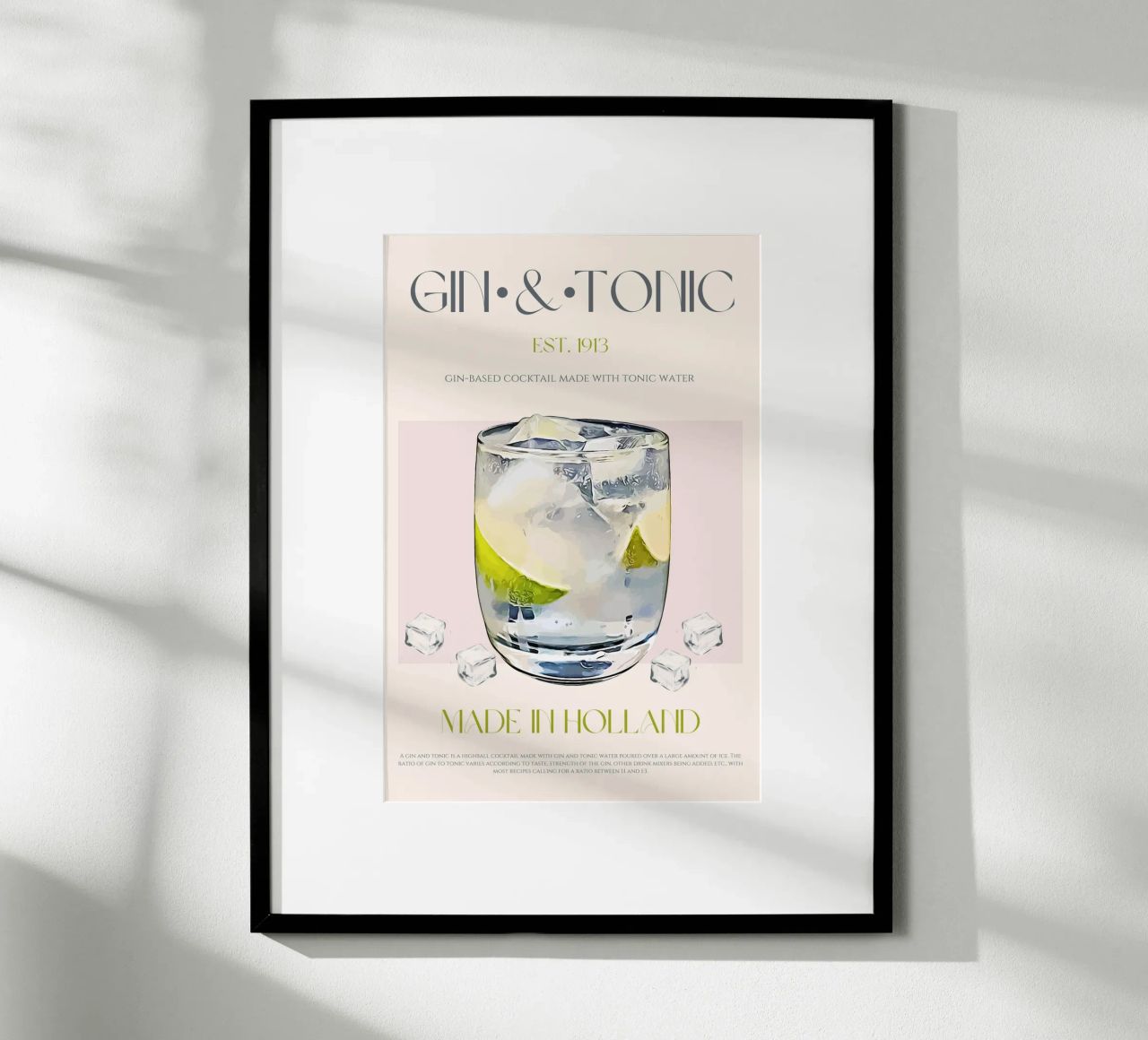 Gin & Tonic Cocktail drucken Hahnemühle von KOKRPrints