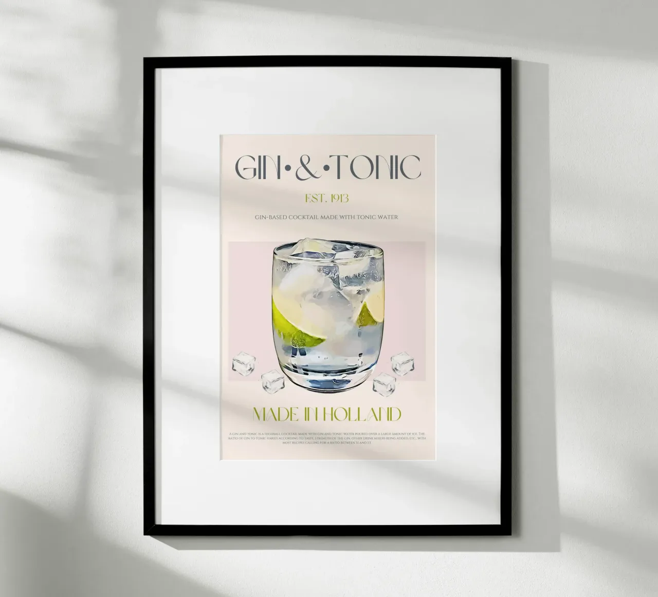 Gin & Tonic Cocktail Print hahnemühle by KOKRPrints