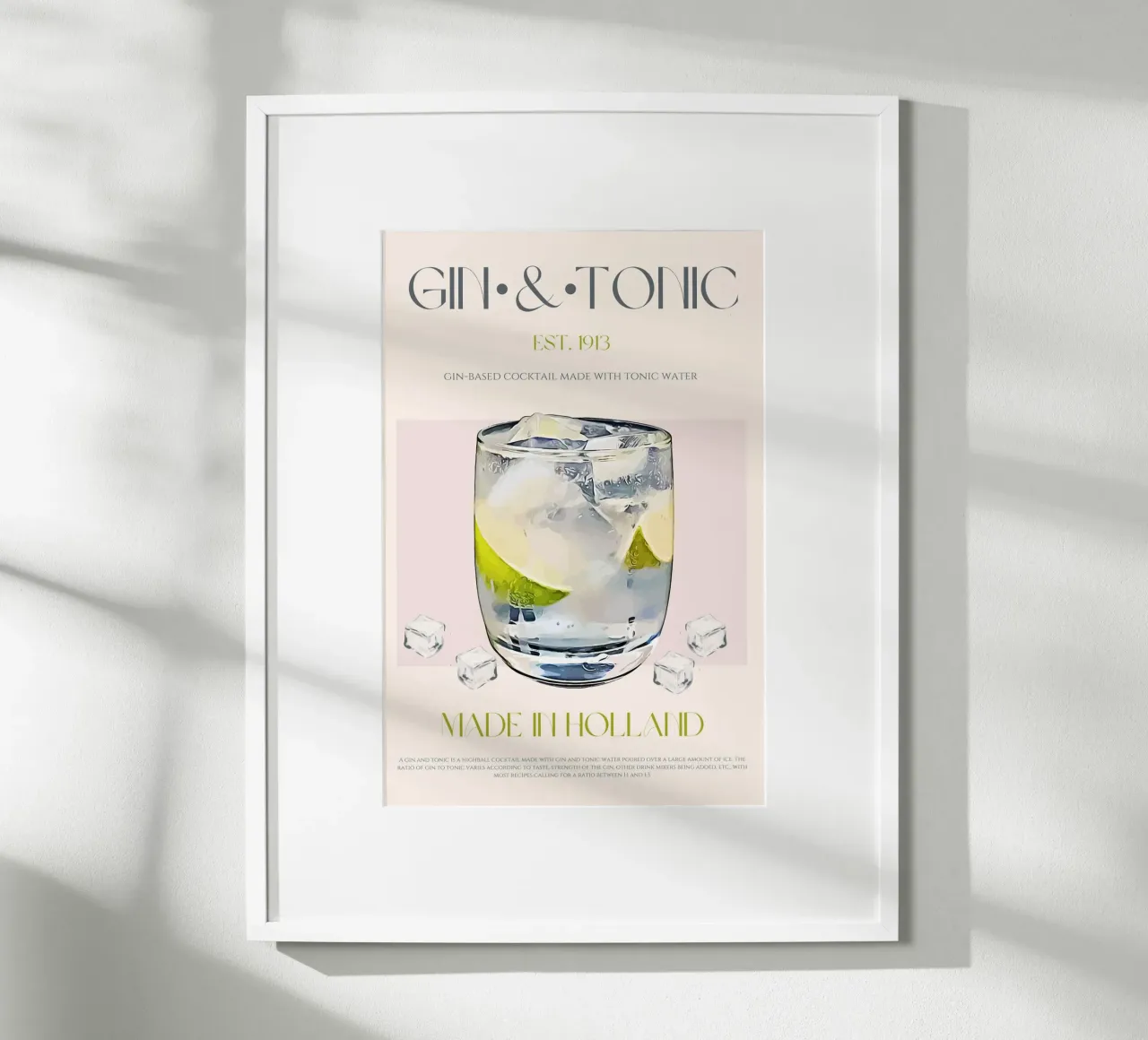 Gin & Tonic Cocktail Print hahnemühle by KOKRPrints