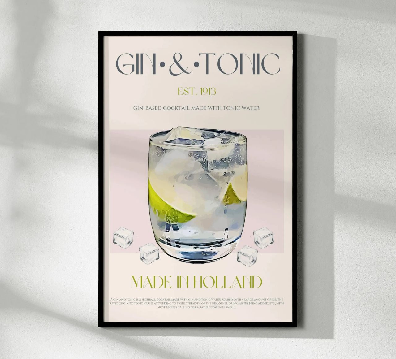 Gin & Tonic Cocktail drucken Hahnemühle von KOKRPrints