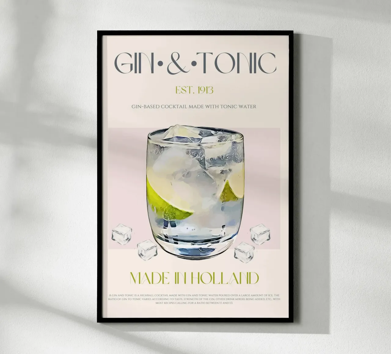 Gin & Tonic Cocktail Print hahnemühle by KOKRPrints