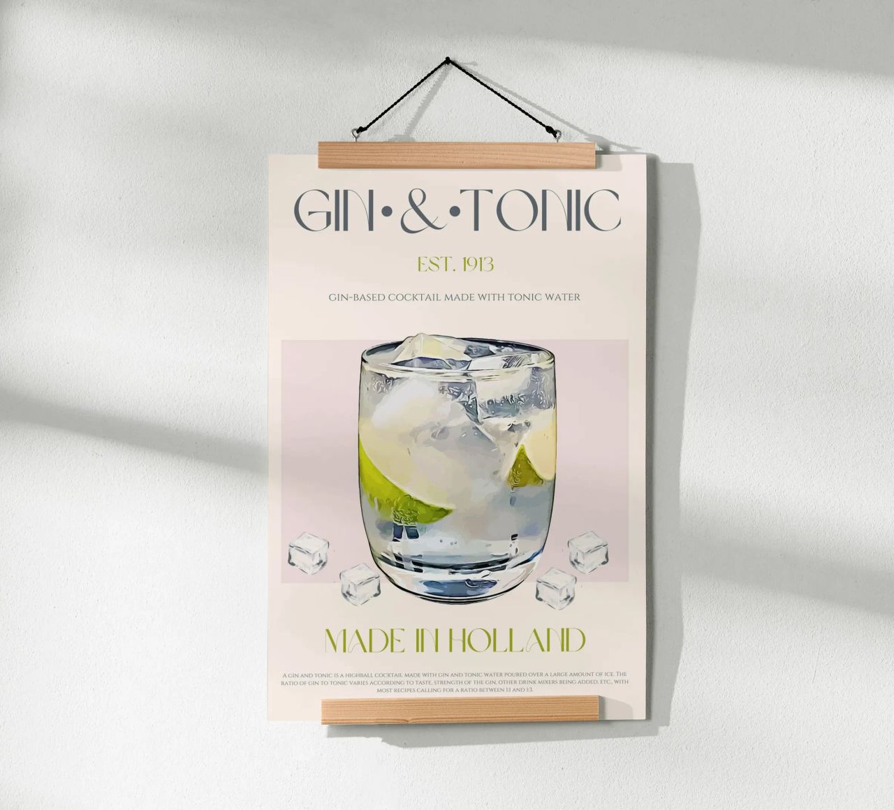 Gin & Tonic Cocktail drucken Hahnemühle von KOKRPrints