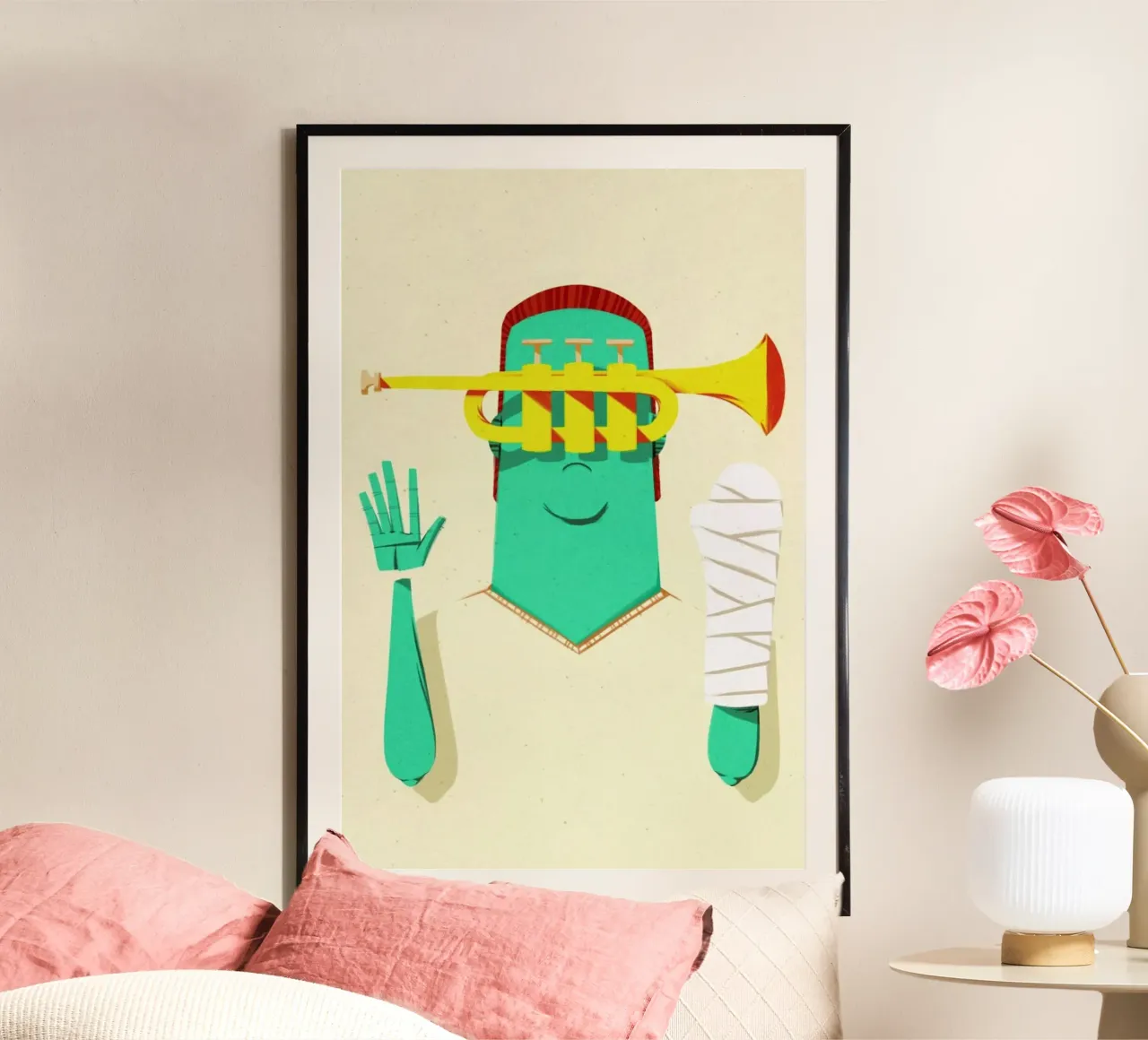 Trumpeter Broken Arm poster con telaio in plastica da Caio Beltrão