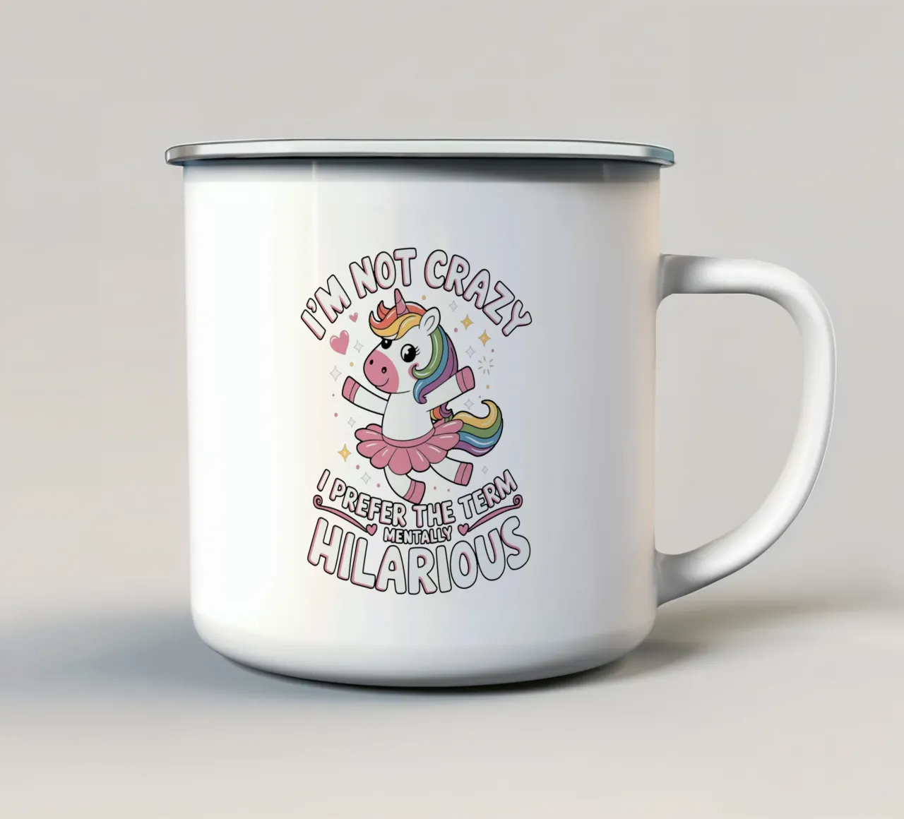 I'm not crazy, I prefer the term mentally hilarious tazza in smalto da edsonramosart