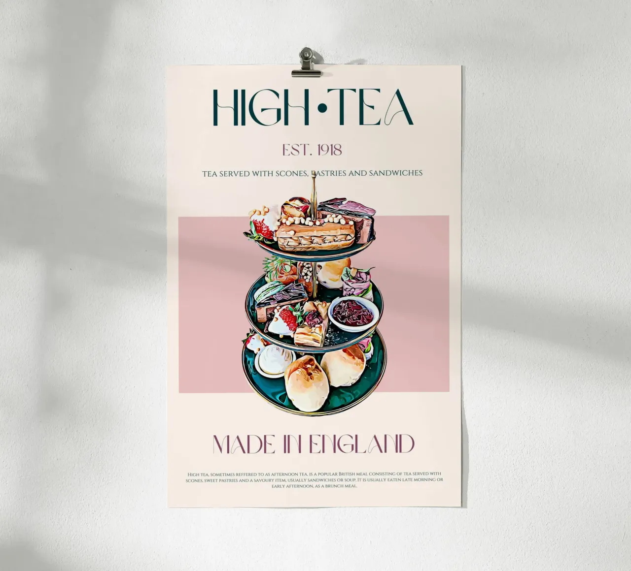 Stampa High Tea poster con telaio in plastica da KOKRPrints
