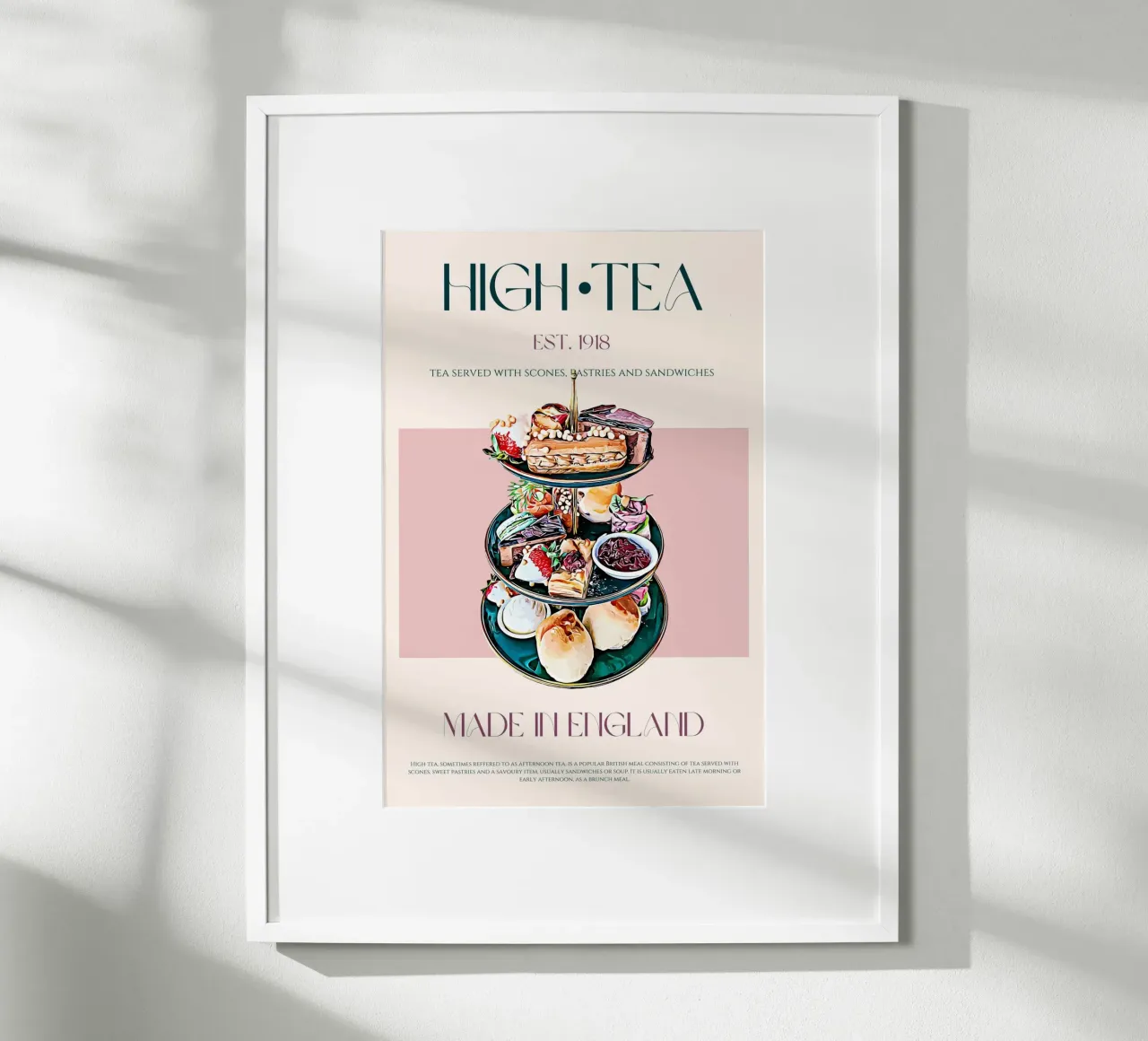 Stampa High Tea poster con telaio in plastica da KOKRPrints