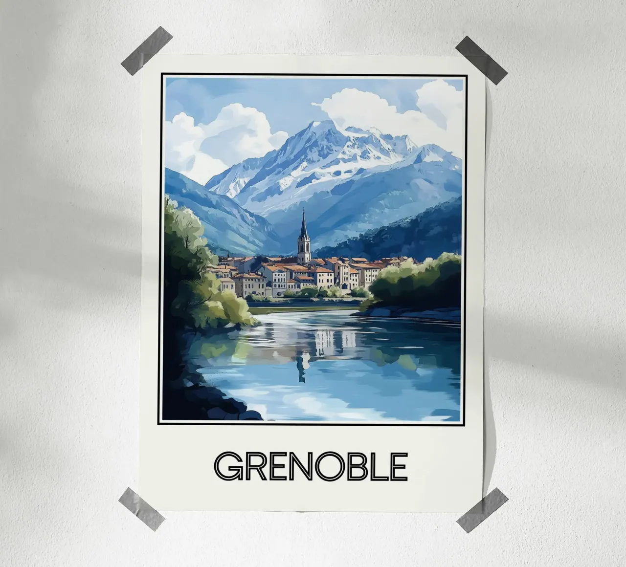 Grenoble poster con telaio in plastica da Frame the World