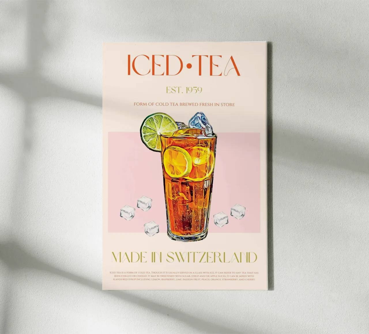Iced Tea Print canvas by KOKRPrints