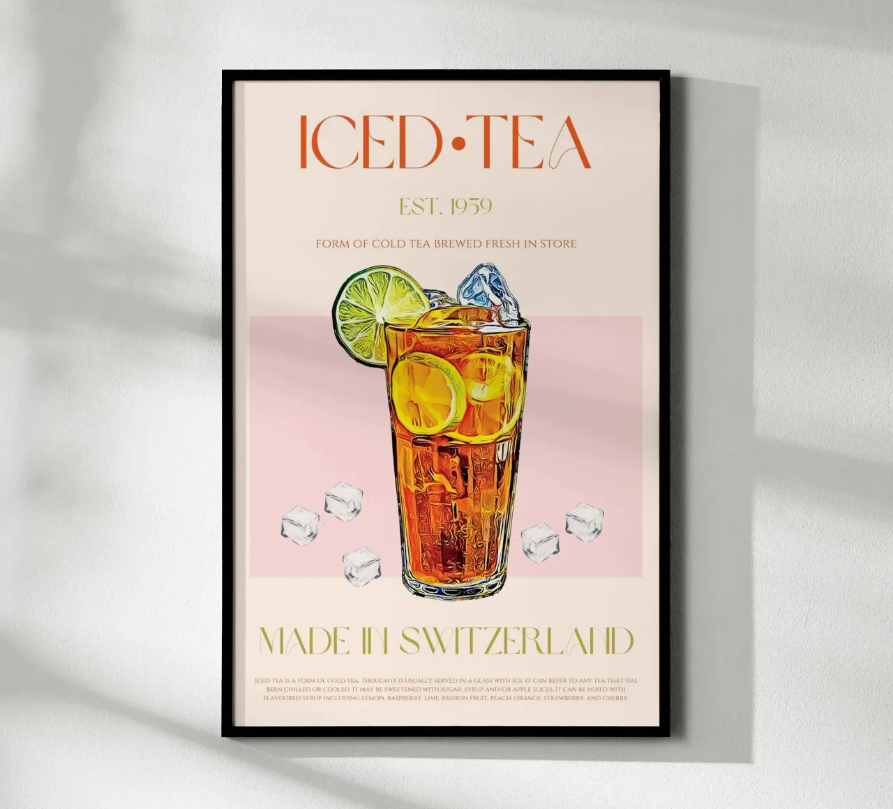 Stampa del tè freddo poster con telaio in legno da KOKRPrints