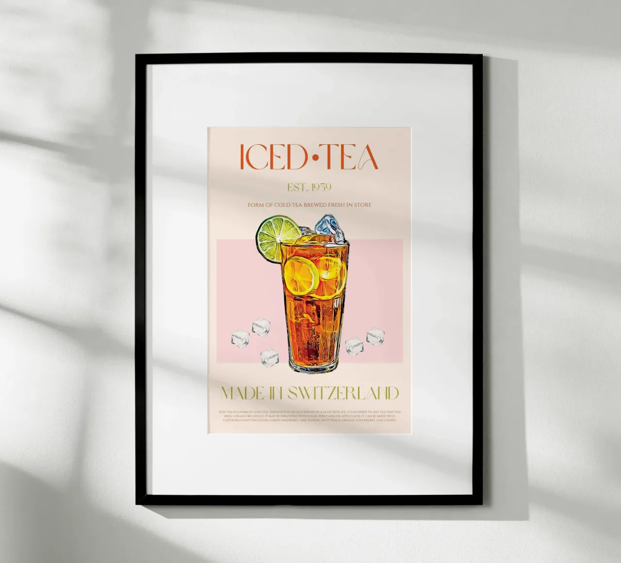 Stampa del tè freddo poster con telaio in legno da KOKRPrints