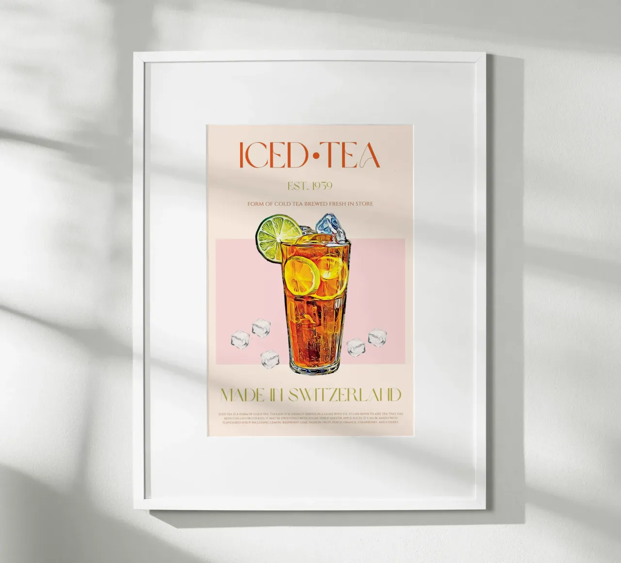 Stampa del tè freddo poster con telaio in legno da KOKRPrints