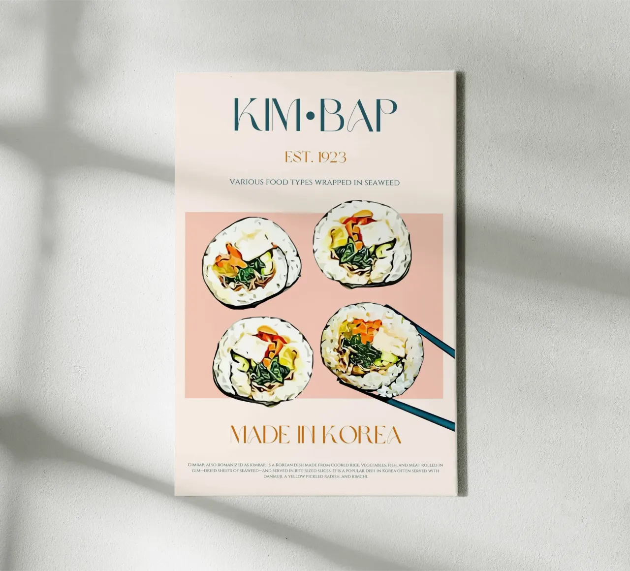 Kimbap Print canvas with Floater frame by KOKRPrints