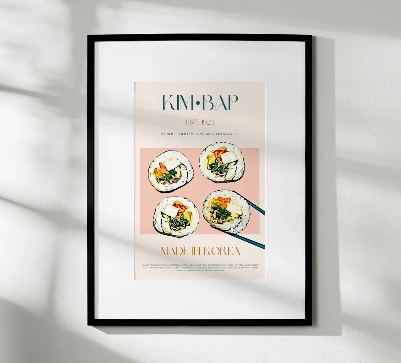 Stampa Kimbap poster con telaio in alluminio da KOKRPrints