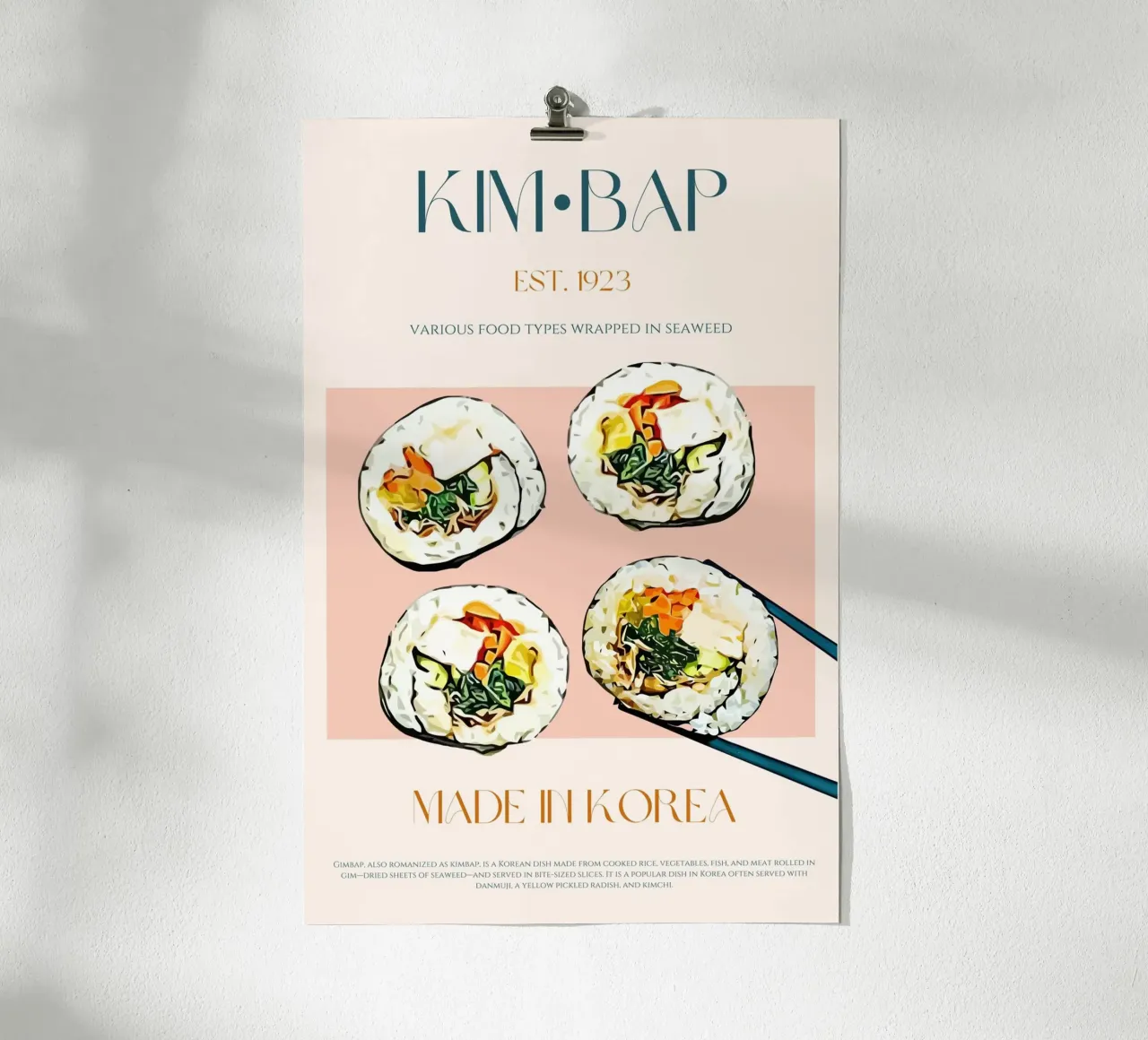 Stampa Kimbap poster con telaio in alluminio da KOKRPrints