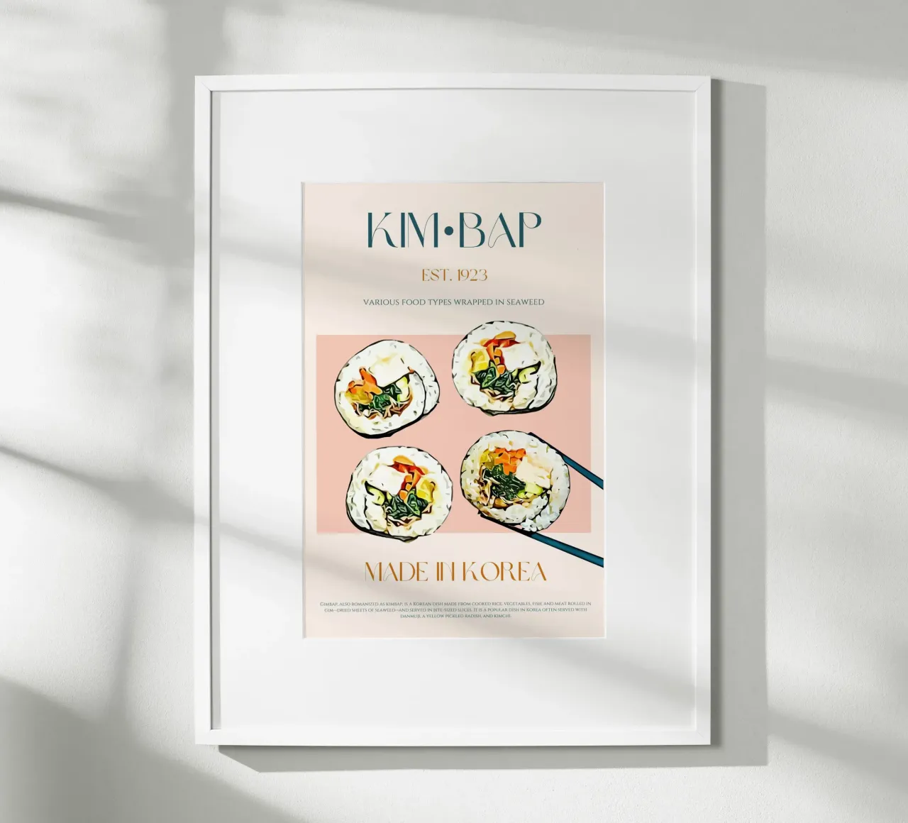 Stampa Kimbap poster con telaio in alluminio da KOKRPrints