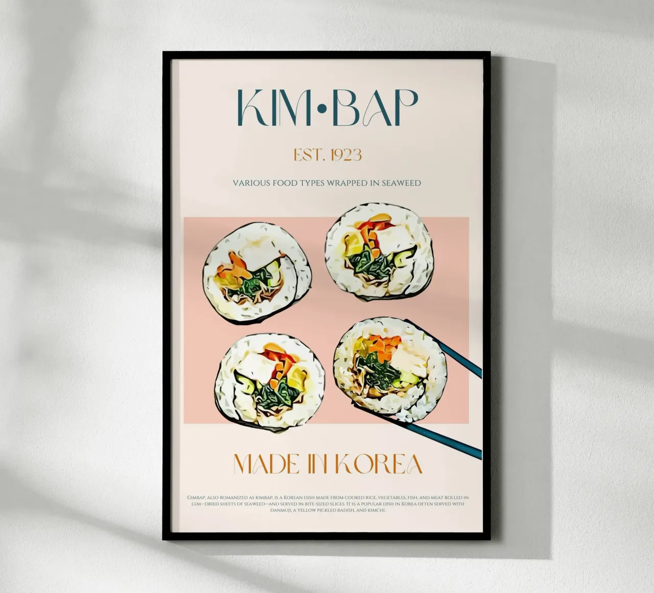 Stampa Kimbap poster con telaio in alluminio da KOKRPrints