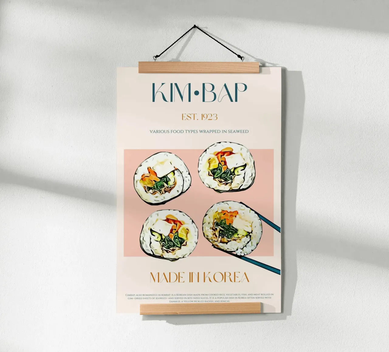 Stampa Kimbap poster con telaio in alluminio da KOKRPrints