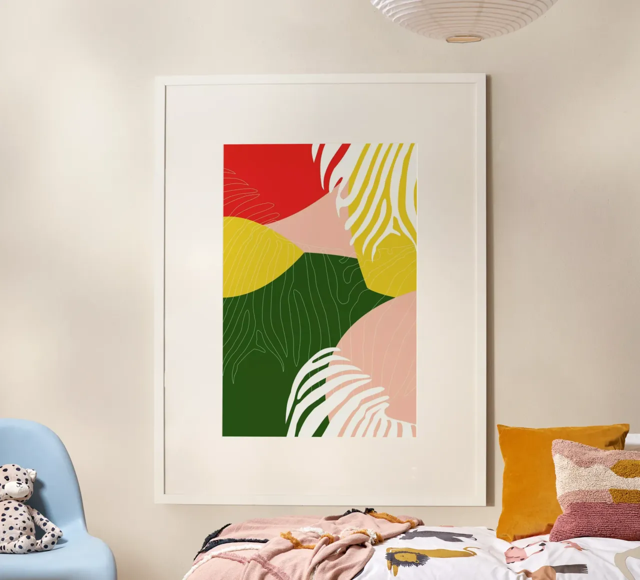 Jungle Orange poster con telaio in legno da XOXO Arte
