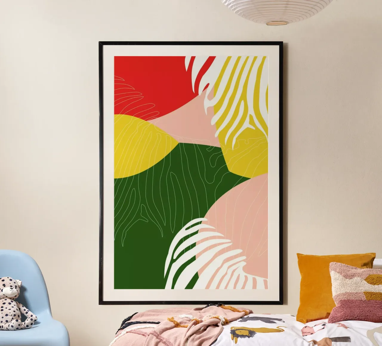 Jungle Orange poster con telaio in legno da XOXO Arte