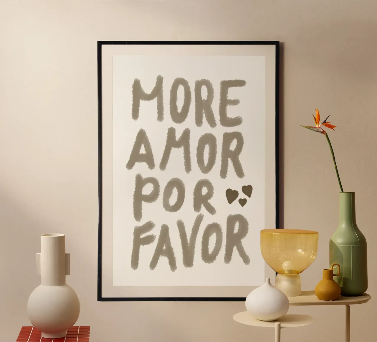 Más Amore, Querida Explicación poster con marco de aluminio de Carinaprint