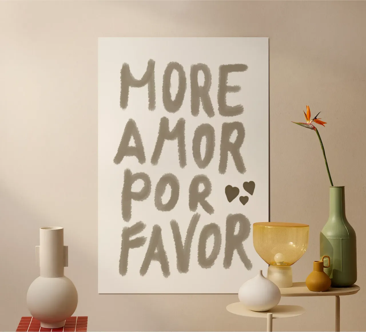 Más Amore, Querida Explicación poster con marco de aluminio de Carinaprint