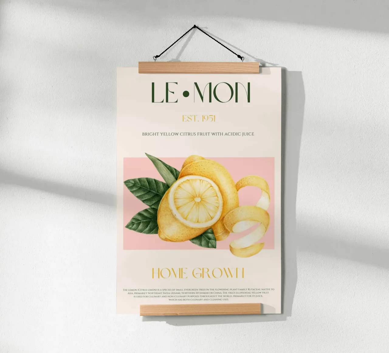 Stampa di frutta al limone poster con telaio in plastica da KOKRPrints
